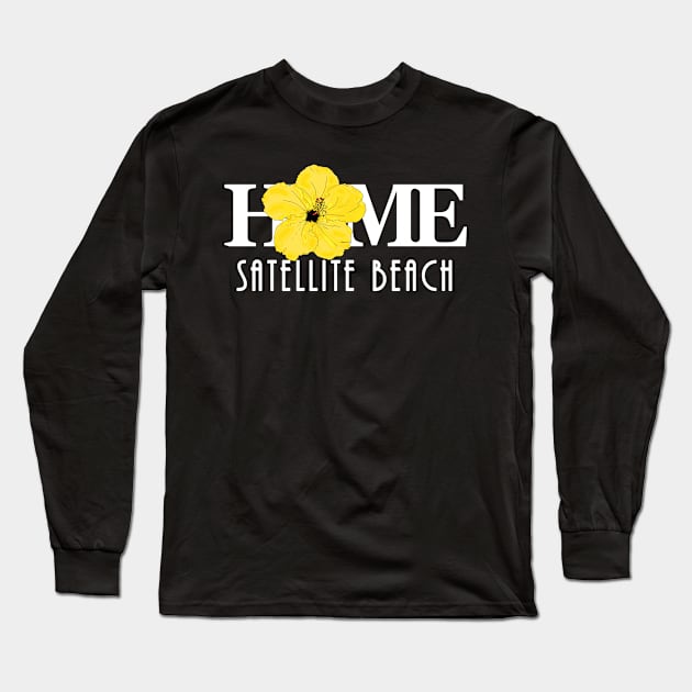 HOME Satellite Beach yellow (white text) Long Sleeve T-Shirt by SatelliteBeach